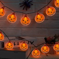 Halloween Led Pumpkin Lights Outdoor 85Ft Halloween Decorations Lights With 10 Led Clear Orange Pumpkin Lights Waterproof Plug