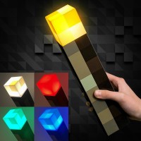 Umprzbxx Pixel Brownstone Torch Light Led Night Light For Gaming Room Decor Usb Rechargeable Slow Fade Function Kids Be