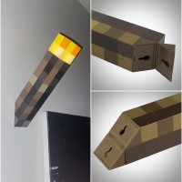 Umprzbxx Pixel Brownstone Torch Light Led Night Light For Gaming Room Decor Usb Rechargeable Slow Fade Function Kids Be