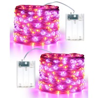 Brizlabs Halloween Fairy Lights 2 Pack 2034Ft 60 Led Purple Orange Halloween String Lights 2 Modes Battery Halloween Lights I