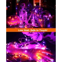 Brizlabs Halloween Fairy Lights 2 Pack 2034Ft 60 Led Purple Orange Halloween String Lights 2 Modes Battery Halloween Lights I