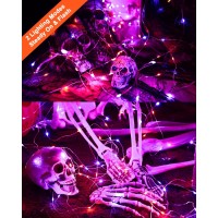 Brizlabs Halloween Fairy Lights 2 Pack 2034Ft 60 Led Purple Orange Halloween String Lights 2 Modes Battery Halloween Lights I