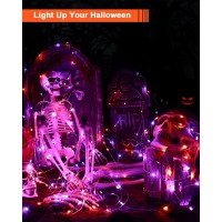 Brizlabs Halloween Fairy Lights 2 Pack 2034Ft 60 Led Purple Orange Halloween String Lights 2 Modes Battery Halloween Lights I