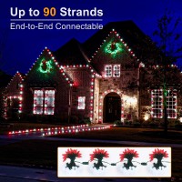 Odeetronic C9 Christmas Lights 33Ft 50 Led Red White Christmas Lights Connectable 120V Ul Certified Plugin Indoor Christmas