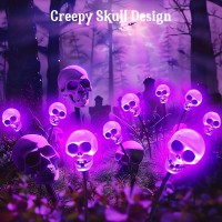 Halloween Decorations Outdoor 4 Pack 24 Led Scary Halloween Decorations Skull Solar Halloween Lights Outdoor Waterproof Solar