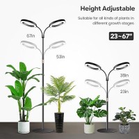 Garpsen Halo Grow Lights Dualhead Full Spectrum Led Plant Lights For Indoor Growing With Stand 3 Color Modes Grow Lamp With T