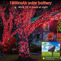 Lorryte Red 4Pack 160Ft 400 Led Solar Halloween Lights Outdoor Waterproof Solar Fairy Lights With 8 Lighting Modes Solar Stri