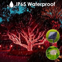 Lorryte Red 4Pack 160Ft 400 Led Solar Halloween Lights Outdoor Waterproof Solar Fairy Lights With 8 Lighting Modes Solar Stri