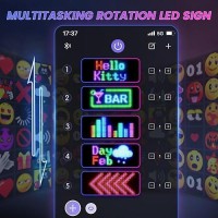 Rayhome Double Row Scrolling Led Light Sign For Car 106X47 Flexible 5V2A Bluetooth App Control Led Car Sign Custom Text