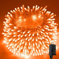 Extralong 66Ft Halloween String Lights Outdoorindoor 200Led Orange Halloween Decorations Lights 8 Modes Clear Wire String Li