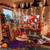 Extralong 66Ft Halloween String Lights Outdoorindoor 200Led Orange Halloween Decorations Lights 8 Modes Clear Wire String Li