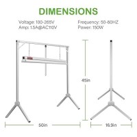 Ipower 150W 4 Feet Dimmable Led Grow Light With Foldable Stand Rack For Indoor Hydroponic Seed Starting Plant Propagation Silve