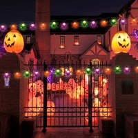 Halloween Spooky Spider Lights 85Ft Trick Or Treat Multicolor Spider Led String With 10 Lifelike Spider Lights For Window Out