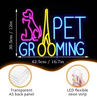 Pet Grooming Neon Sign Dimmable Led Pink Cat Dog Animal Neon Light For Wall Decor Pet Light Up Sign Powered By Usb For Pet Shop