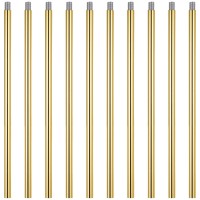 Lnrueg Bright Gold M10 Threaded Extension Rod 10 Pcs 12 Inches Threaded Extension Rod For Pendant Light Island Lighting Chand