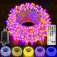 Ollny Rgb Christmas Lights 200 Leds 66 Ft 130 Modes Color Changing Connectable Christmas Tree Lights With Remote Timer Water