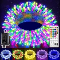 Ollny Rgb Christmas Lights 200 Leds 66 Ft 130 Modes Color Changing Connectable Christmas Tree Lights With Remote Timer Water