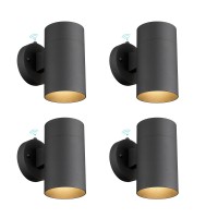 Ken Ricky 4 Pack Dusk To Dawn Outdoor Wall Lighting Black Porch Light Modern Outdoor Wall Sconce With Photocell Sensor Farm