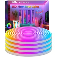 Httpsmp 2X 20Ft Neon Rope Lights Flexible Led Rope Lights Control With Appremote Multiple Modes Rope Lights Ip67 Outdoor Waterp