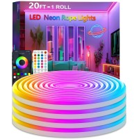 Httpsmp 20Ft Neon Rope Lights Flexible Led Rope Lights Control With Appremote Multiple Modes Rope Lights Ip67 Outdoor Waterproo