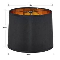 Set Of 2 Drum Lamp Shade 116 Top X 126 Bottom X 911 High Spider Black Silklook For Table Lamps Floor Lamps Replacem