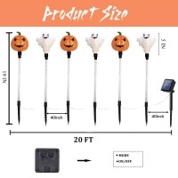 Fcysy Solar Powered Halloween Decorations Lights 6 Pcs Solar Halloween Pumpkin Ghosts Pathway Lights Halloween Party Garden D