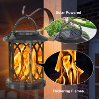 Youngpower Solar Flickering Flame Lantern Outdoor Lights Waterproof Hanging Solar Lanterns Lights Solar Powered Lanterns Outd