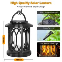 Youngpower Solar Flickering Flame Lantern Outdoor Lights Waterproof Hanging Solar Lanterns Lights Solar Powered Lanterns Outd