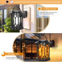 Youngpower Solar Flickering Flame Lantern Outdoor Lights Waterproof Hanging Solar Lanterns Lights Solar Powered Lanterns Outd