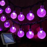 Lomotech Purple Solar Halloween Lights 72Ft 100 Led Halloween Globe Lights 8 Modes Waterproof Halloween Lights For Halloween D