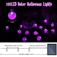 Lomotech Purple Solar Halloween Lights 72Ft 100 Led Halloween Globe Lights 8 Modes Waterproof Halloween Lights For Halloween D