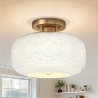 Semi Flush Mount Ceiling Light White Glass Vintage Kitchen Ceiling Light Fixture Gold Globe Glass Close To Crystal Modern Ligh