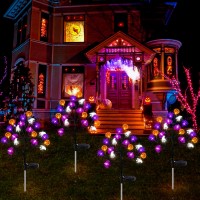 Halloween Decorations Outdoor Solar Lights 2 Pack Halloween Lights Outdoor Solar Lights Waterproof With 20 Led Ghosts Bats Spid