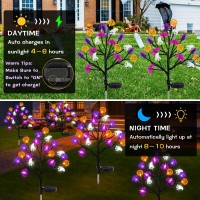 Halloween Decorations Outdoor Solar Lights 2 Pack Halloween Lights Outdoor Solar Lights Waterproof With 20 Led Ghosts Bats Spid