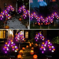 Halloween Decorations Outdoor Solar Lights 2 Pack Halloween Lights Outdoor Solar Lights Waterproof With 20 Led Ghosts Bats Spid