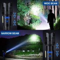 Kmivo Rechargeable Led Flashlights High Lumens 2 Pack 900000 Lumen Super Bright Flashlight With Usb Cable 7 Modes Powerful Fla