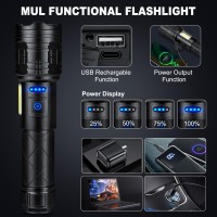 Kmivo Rechargeable Led Flashlights High Lumens 2 Pack 900000 Lumen Super Bright Flashlight With Usb Cable 7 Modes Powerful Fla