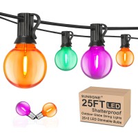 Halloween Globe Outdoor String Lights 25Ft G40 Led String Lights With 27 Led Shatterproof Clear Orange Green Purple Lights2 Sp