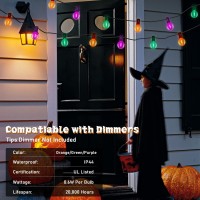 Halloween Globe Outdoor String Lights 25Ft G40 Led String Lights With 27 Led Shatterproof Clear Orange Green Purple Lights2 Sp