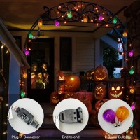 Halloween Globe Outdoor String Lights 25Ft G40 Led String Lights With 27 Led Shatterproof Clear Orange Green Purple Lights2 Sp