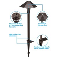 Leonlite 3Cct Low Voltage Pathway Lights Led Landscape Path Lights 3000K4000K5000K Hexagon Head 1224V Acdc Ip65 Outdoor