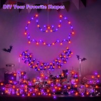 Halloween Solar Outdoor Lights Purple Orange Fairy String Lights 2Pcs 132Ft 360Led Halloween Lights Decorations Outdoor Waterpr