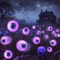 Halloween Decorations Solar Lights Outdoor 4 Pack 24 Led Scary Eyeball Solar Lights Solar Halloween Lights For Garden Lawn Pat