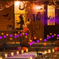 Albelt Upgrade Outdoor Halloween Decorations 6Pack Swaying Solar Lights Orange And Purple Sway By Wind Long Lasting 48 Le