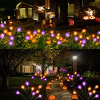 Albelt Upgrade Outdoor Halloween Decorations 6Pack Swaying Solar Lights Orange And Purple Sway By Wind Long Lasting 48 Le