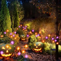 Albelt Upgrade Outdoor Halloween Decorations 6Pack Swaying Solar Lights Orange And Purple Sway By Wind Long Lasting 48 Le