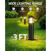 Moondeage 6 Pack 12V Led Bollard Path Lights 200Lm Unique Landscape Lighting Outdoor Walkway Light Castaluminum With Ip67 W