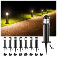 Moondeage Led Low Voltage Pathway Lights 8 Pack Outdoor 12V Castaluminum Landscape Lights Waterproof 200Lm Acdc 2700K Warm