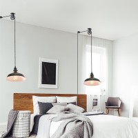 Plug In Pendant Light With Switch Vintage Industrial Design 164Ft Cord Adjustable Pulley Easy Install Ideal For Living Room Poo