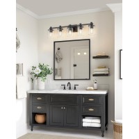 L Lohas Led 5 Light Bathroom Vanity Light Black Bathroom Light Fixture Over Mirror Modern Lighting Fixtures With Clear Glass S